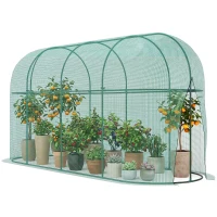 Outsunny 9.8' x 3.3' Plant Protector Tent, Crop Cage with Zipped Door and Ground Stakes for Garden, Yard, Lawn(m-13)