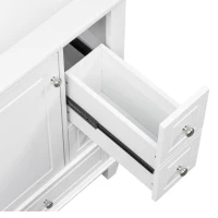 Spacious Bathroom Vanity with 3 Drawers and One-Door Cabinet, Freestanding Cabinet for Small Bathrooms, 24" L x 18.5" W x 34" H, White(m-11)