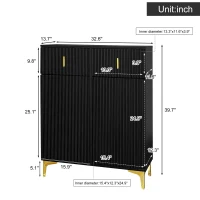 Functional Wardrobe Set with Multiple Compartments, Ideal Storage Unit for Hallways and Mudrooms, 21.5" L x 13.5" W x 68.5" H, Black(m-3)