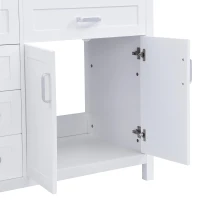 Bathroom Vanity Cabinet Base with 4 Drawers and 4 Doors, Soft Close Storage Cabinet for Traditional Décors, 58.5'' L x 19'' W x 31.5'' H, White(m-9)