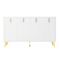 Spacious Sideboard with Adjustable Shelves, Versatile Storage Cabinet for Living and Dining Rooms, 47" L x 15" W x 32.5" H, White(m-2)