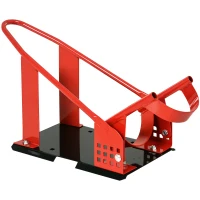 HOMCOM Motorcycle Wheel Chock with 12 Adjustable Pre-Drilled Holes, 990 lbs Capacity, Red(m-2)