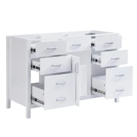 47-inch Bathroom Vanity Cabinet Base with Door-Mounted Dual-Tier Racks, Soft CloseVanity- Cabinet for Busy Households, 46.5'' L x 19'' W x 31.5'' H, White(m-12)