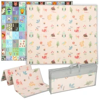 Qaba Baby Play Mat Double-Sided, Foldable Activity Playmat, Waterproof Reversible Playmat for Toddlers, 71" x 59"(m-11)