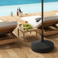 Outsunny Round Patio Umbrella Base Holder, Heavy Duty Outdoor Umbrella Stand Base, Filled Up to 62lbs with Sand or 51lbs with Water for Garden, Poolside, Black(m-7)