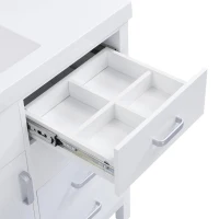47-inch Bathroom Vanity Cabinet Base with Door-Mounted Dual-Tier Racks, Soft CloseVanity- Cabinet for Busy Households, 46.5'' L x 19'' W x 31.5'' H, White(m-6)