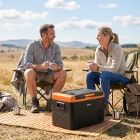 Outsunny 12 Volt Car Refrigerator, 32QT Car Fridge Electric Cooler, 12/24V DC and 100-240V AC, -4-68 ℉, Portable Refrigerator for Truck SUV Travel Camping Road Trips Tailgating(m-9)