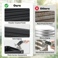 Outsunny 2pc 23.5" Elevated Herb & Vegetable Planting Box Kit w/ Versatile Uses, Dark Gray(m-5)