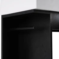 Practical Bathroom Vanity with 2-Tier Storage Shelves and Toilet Paper Holder, Compact Cabinet for Small Bathrooms, 18.5" L x 10.5" W x 33" H, Black(m-9)