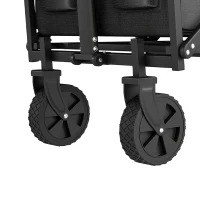 Outsunny Steel Frame Folding Garden Cart, Collapsible Wagon with Telescopic Handle and All-Terrain Wheels(m-10)
