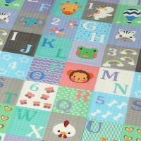 Qaba Baby Play Mat Double-Sided, Foldable Activity Playmat, Waterproof Reversible Playmat for Toddlers, 71" x 59"(m-9)