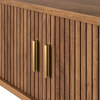 Wall-Mount Floating TV Cabinet with Built-In Cable Management, Sleek Modern Wooden Media Console with Open Shelves, 69'' L x 12'' W x 12'' H, Walnut(m-10)