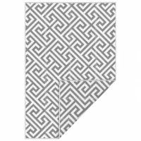 Outsunny Reversible Outdoor RV Rug, Patio Floor Mat, 5' x 8' Plastic Straw Rug for Backyard, Deck, Beach, Camping, Grey & White(m-2)