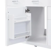 48" Bathroom Vanity with 2" Integrated Resin Sink, Multi- Drawer Vanity Cabinet with Removable Dividers and Door Racks, 47'' L x 19.5'' W x 33.5'' H, White(m-12)