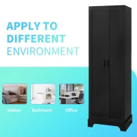 Stable Storage Cabinet with Anti-Tipping Device, Versatile Sideboard for Bathrooms and Dining Rooms, 23.5" L x 17" W x 71" H, Black(m-7)
