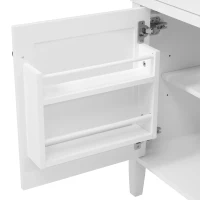 Bathroom Vanity Cabinet with Smooth-Glide Drawers, Freestanding Storage Cabinet with Adjustable Shelves, 58.5'' L x 19'' W x 32'' H, White(m-8)