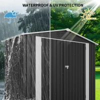 Vented Bike Storage House with Reinforced Roof Beams, Outdoor Metal Storage Shed for Backyard, 93.5'' L x 43.5'' W x 72.5'' H, Black(m-6)
