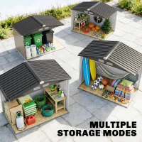 Outsunny 7' x 4' x 6' Garden Storage Shed Outdoor Patio Metal Tool Storage House w/ Foundation Kit and Double Doors Brown(m-9)