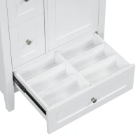Ample Bathroom Vanity with 2 Upper Drawers and Removable Bottom Drawer, Ideal Cabinet for Small Bathrooms, 24" L x 18.5" W x 34" H, White(m-12)