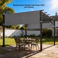 Outsunny 2 Pcs UV Protection Pergola Replacement Canopy, Pergola Shade Cover, Easy to Install, for 10' x 10' Pergola, Dark Grey(m-8)