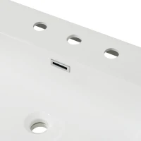 Resin Vanity Top with Integrated Basin, Pre-Drilled Sink Top with Built-In Overflow, 47'' L x 19.5'' W x 7'' H, White(m-4)