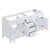 Bathroom Vanity Cabinet Base with 4 Drawers and 4 Doors, Soft Close Storage Cabinet for Traditional Décors, 58.5'' L x 19'' W x 31.5'' H, White(m-11)