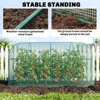 Outsunny 9.8' x 3.3' Plant Protector Tent, Crop Cage with Zipped Door and Ground Stakes for Garden, Yard, Lawn(m-6)