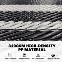 Outsunny Reversible Outdoor Rug, Waterproof Plastic Straw with Carry Bag, 9' x 18', Black & White Square Patchwork(m-4)