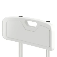 HOMCOM Tub Transfer Bench with Arm and Back, Shower Chair with Slip-Resistant Feet, for Elderly and Disabled, White(m-11)