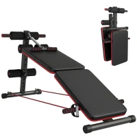 Soozier Foldable Sit Up Bench Core Workout for Home Gym Black(m-11)