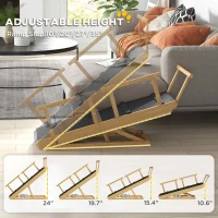 PawHut Dog Ramp, Adjustable Height Pet Steps, Foldable Dog Stairs with Non-slip Mat for Small to Large Dogs(m-5)
