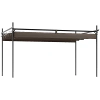 Outsunny 10' x 10' Outdoor Gazebo, UPF30+ Retractable Pergola Canopy, Free Standing Metal Pergola Kit, Brown(m-9)