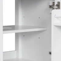 Functional Bathroom Vanity with Ceramic Sink and Tip-Out Top Drawer, Perfect Cabinet for Compact Bathrooms, 20" L x 18.5" W x 33.5" H, White(m-13)