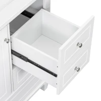 Spacious Bathroom Vanity with 3 Drawers and One-Door Cabinet, Freestanding Cabinet for Small Bathrooms, 36" L x 18.5" W x 33.5" H, White(m-12)
