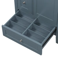 Ample Bathroom Vanity with 2 Upper Drawers and Removable Bottom Drawer, Ideal Cabinet for Small Bathrooms, 24" L x 18.5" W x 34" H, Blue Gray(m-12)