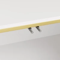 Modern High-Gloss TV Stand with Built-In Cable Management, Metal Legged TV Cabinet with Easy-Clean Surface, 67'' L x 15'' W x 19.5'' H, White(m-10)