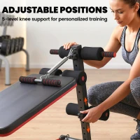 Soozier Foldable Sit Up Bench Core Workout for Home Gym Black(m-5)