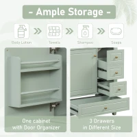Stylish Bathroom Vanity with Easy-Clean Ceramic Sink, Ideal Cabinet for Modern Bathrooms, 30" L x 18.5" W x 33.5" H, Light Green(m-6)