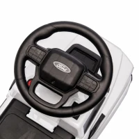 Qaba 3 In 1 Licensed Ford Kids Push Car with Push Handle, Horn, Sound, Secure Bar, Storage, for Toddlers 18-36 Months, White(m-10)