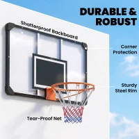 Soozier Wall Mounted Basketball Hoop with Shatter Proof Backboard, Durable Rim and All-Weather Net for Indoor and Outdoor Use(m-5)