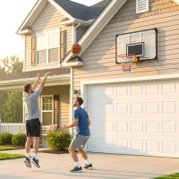 Soozier Wall Mounted Basketball Hoop with Shatter Proof Backboard, Durable Rim and All-Weather Net for Indoor and Outdoor Use(m-6)