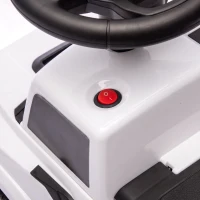 Qaba 3 In 1 Licensed Ford Kids Push Car with Push Handle, Horn, Sound, Secure Bar, Storage, for Toddlers 18-36 Months, White(m-11)