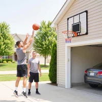 Soozier Wall Mounted Basketball Hoop with Shatter Proof Backboard, Durable Rim and All-Weather Net for Indoor and Outdoor Use(m-7)