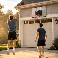 Soozier Wall Mounted Basketball Hoop with Shatter Proof Backboard, Durable Rim and All-Weather Net for Indoor and Outdoor Use(m-8)