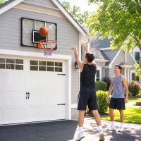 Soozier Wall Mounted Basketball Hoop with Shatter Proof Backboard, Durable Rim and All-Weather Net for Indoor and Outdoor Use(m-2)