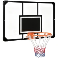 Soozier Wall Mounted Basketball Hoop with Shatter Proof Backboard, Durable Rim and All-Weather Net for Indoor and Outdoor Use(m-9)