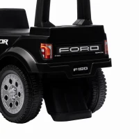 Qaba 3 In 1 Licensed Ford Kids Push Car with Push Handle, Horn, Sound, Secure Bar, Storage, for Toddlers 18-36 Months, Black(m-12)