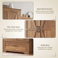 HOMCOM 72" Farmhouse Pantry Cabinet with Adjustable Shelves, Kitchen Pantry Cabinet with 2 Doors, Brown(m-7)
