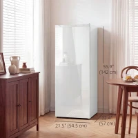 HOMCOM 7.0 Cu.Ft Upright Freezer, Compact Stand Up Freezer with 6 Adjustable Shelves, Reversible Door for Home Office, White(m-3)