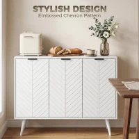 HOMCOM Modern Sideboard and Buffet, Dining Room Cabinet with Adjustable Shelves and 3 Doors, White(m-5)